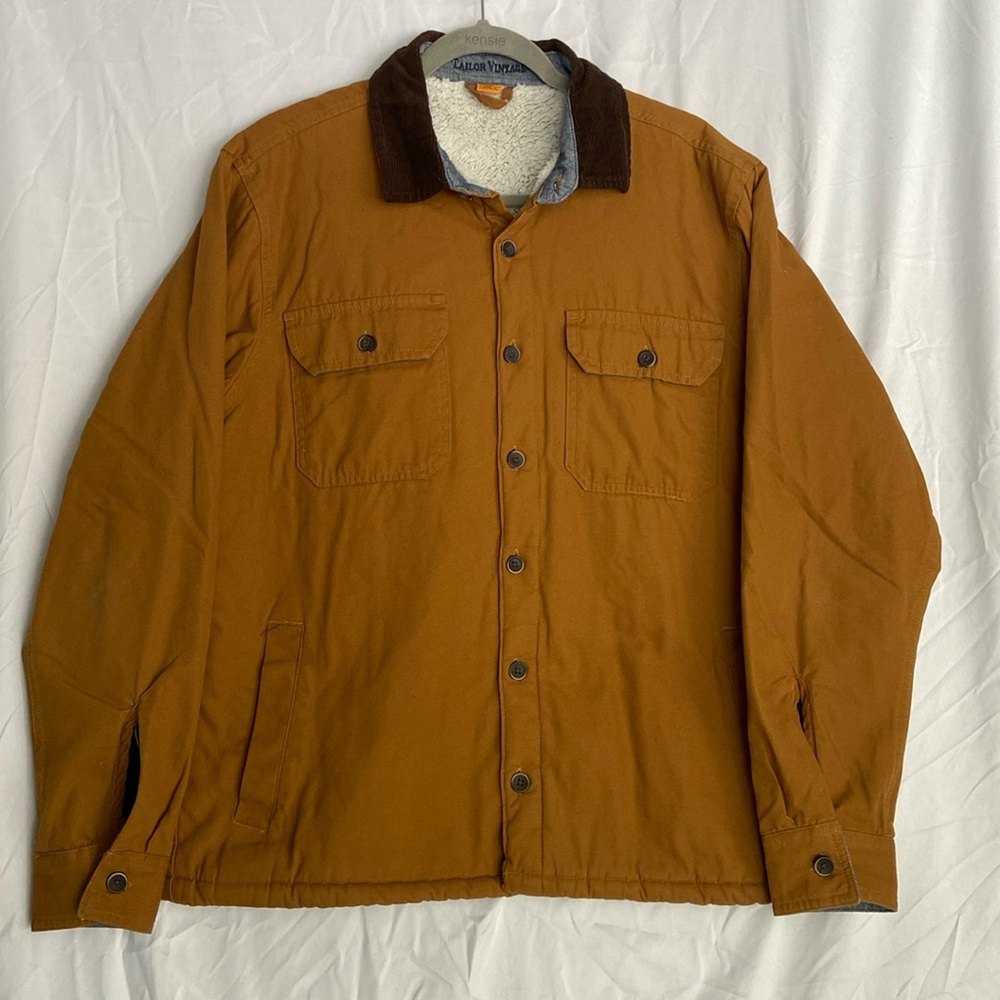 Fur lined button up coat
